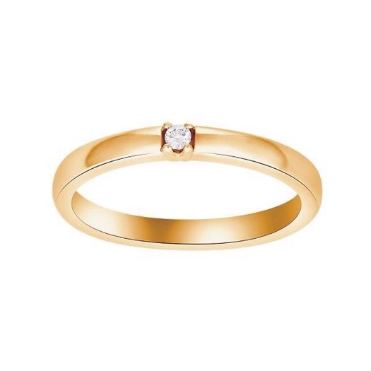 Billede af Siersbøl Heart alliancering i 14 kt guld med 1 sten x 0,03 ct